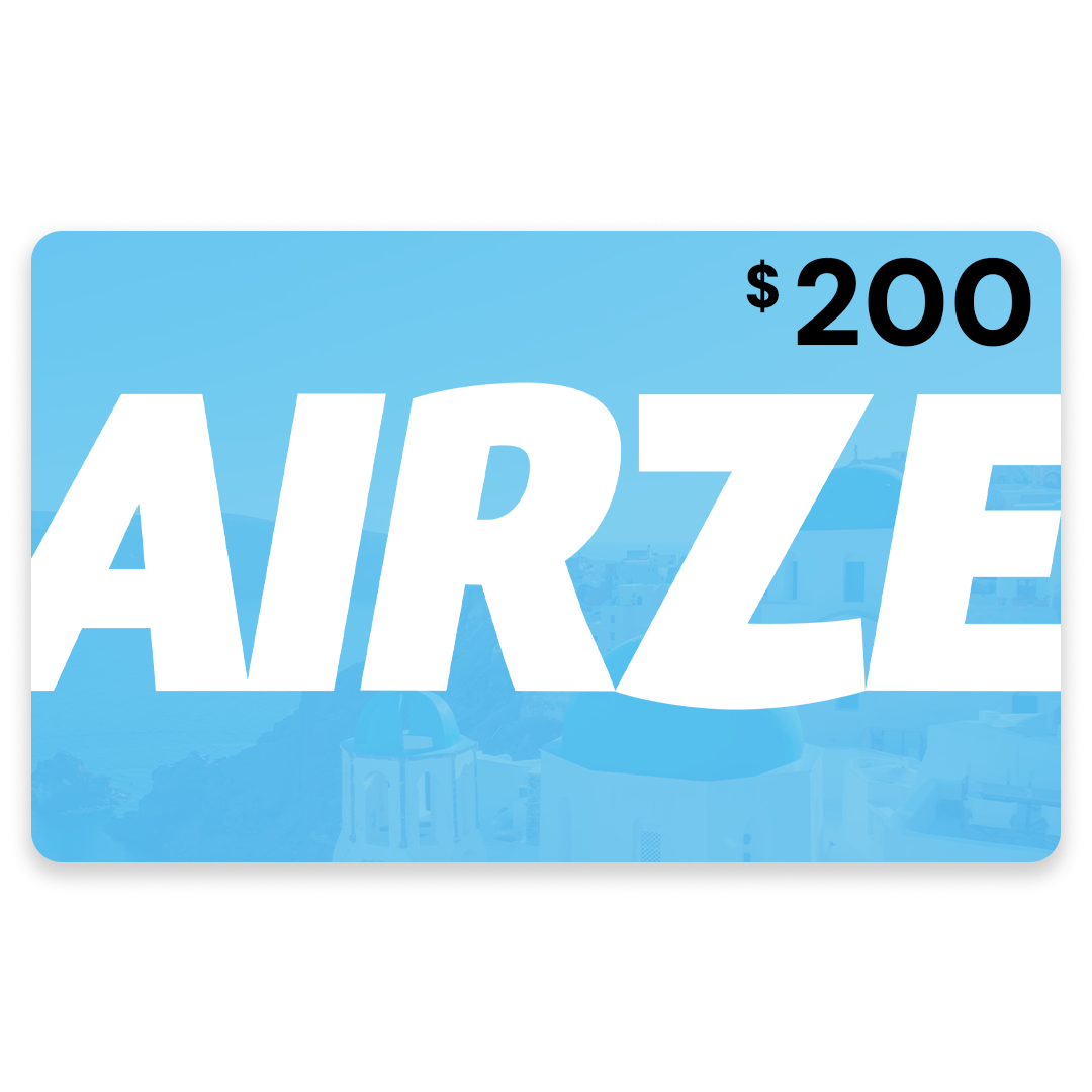 Airze $200 gift card for travel comfort essentials, the ultimate gift for travel lovers.