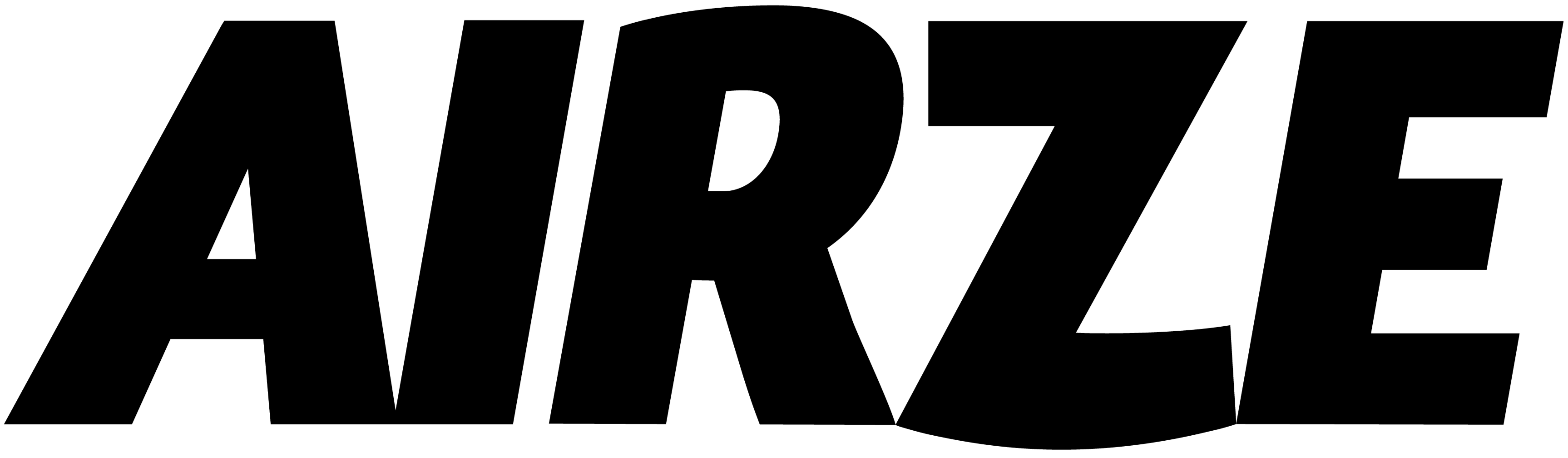 Airze logo in black with a transparent background, representing the travel comfort brand, travel pillow brand.