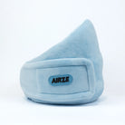 Close-up product shot of the Airze travel pillow in blue, designed for neck support and superior travel comfort.