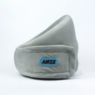 Close-up product shot of the Airze travel pillow in grey, designed for neck support and superior travel comfort.